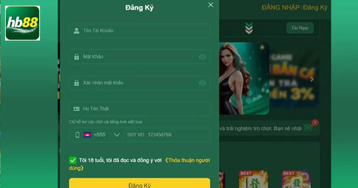 Hướng Dẫn Thao Tác Đăng Ký Hb88 Nhanh Dành Cho Newbie 2 Hướng dẫn 3 bước đăng ký Hb88 thành công