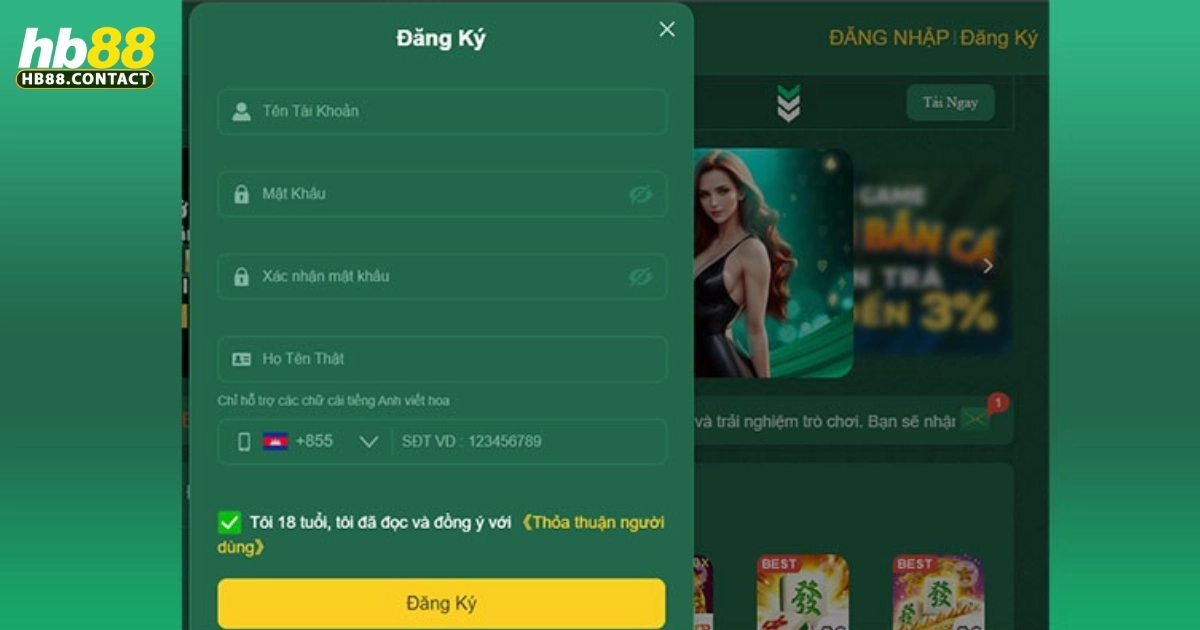 HB88 - Cá Cược Thể Thao, Casino Online Đỉnh Cao 2026 30 Hướng dẫn tạo tài khoản HB88